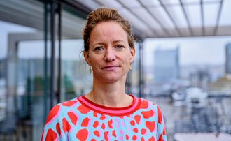Konsernsjef i NHST, Hege Yli Melhus Ask, her under Medienettverkets høstmøte 2019.