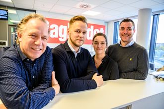 Disse skal lage finansnettstedet Børsen for Dagbladet og Aller Media: Jon Even Andersen (fra venstre), Nicolai Eriksen, Linn-Christin Martinussen og Jan Thomas Holmlund.