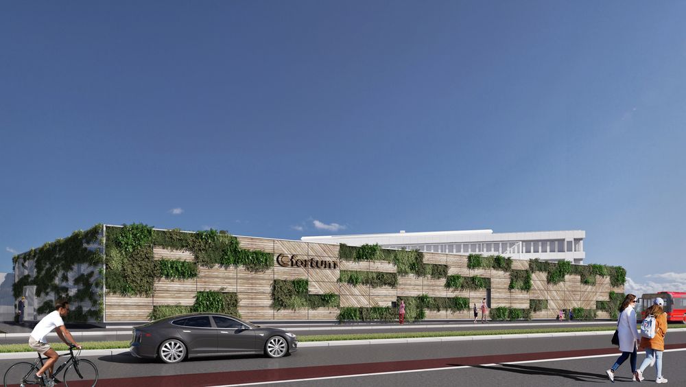 Slik tenker Fortum og Dark arkitekter at en varmesentral ved Digiplex sitt datasenter kan se ut.