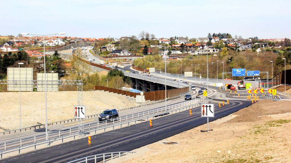 Her er E39-strekningen mer eller mindre ferdig i 2017. Utsikten er nordover.