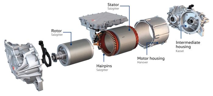 Elmotoren i ID.3 kalles APP 310, og får deler fra en rekke ulike fabrikker i Tyskland.