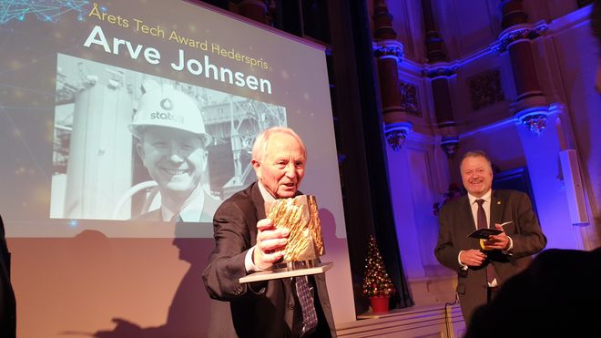 Tech Awards: Årets hederspris til Statoil-nestor Arve Johnsen, som tok salen med storm under utdelingen