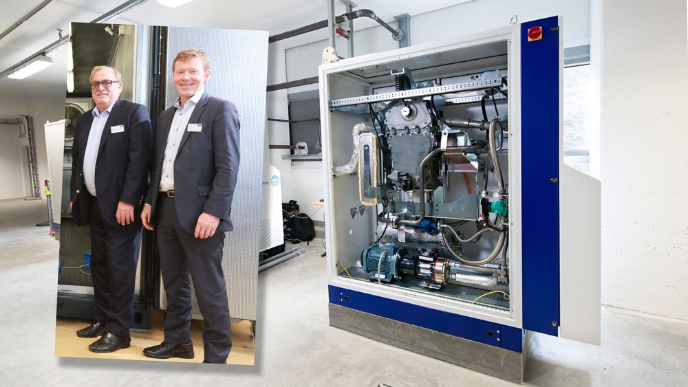 Styreformann og hovedaksjonær Tore Hansen-Tangen og daglig leder Tor Hodne i Viking Heat Engines