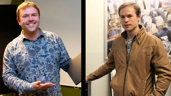 Jan-Erik Vinje (t.v.) er full-stack-utvikler hos Norkart og leder av organisasjonen Open AR Cloud (OARC). Håkon Reisvang er sivilingeniør med master i konstruksjonsteknikk og TU Byggs spaltist om digitaliseringen av byggebransjen.