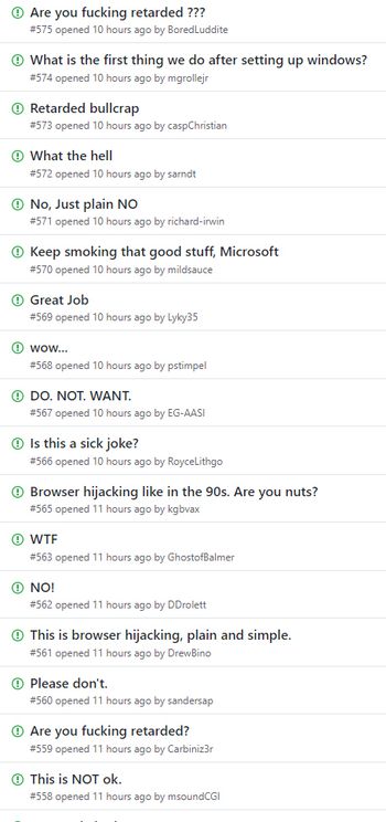 Reaksjoner på at Office 365 ProPlus skal tvangsinstallere en Bing-utvidelse i Chrome.