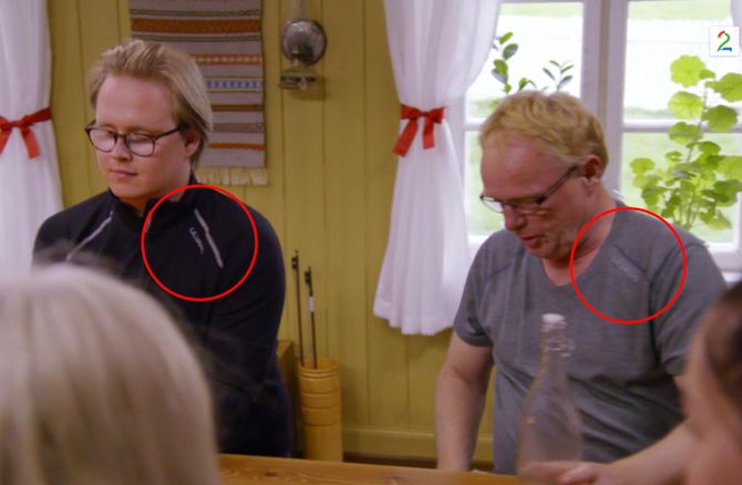 FARMEN KJENDIS: Ulvang er utstyrsleverandør til Farmen-deltakarane også under årets sesong. Her representert ved trøyene til deltakarane Vidar Villa og Per Sandberg.