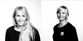 Brita Staal (t.v.) og Vilma Havas. Begge er ansatt i SALT. Vilma forsker gjennom sin PhD på sirkulær plastøkonomi. Brita har vært operativ leder for miljø-, kvalitet og bærekraft i norske og globale bedrifter.