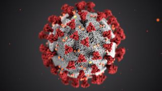 Illustrasjon av et koronavirus.