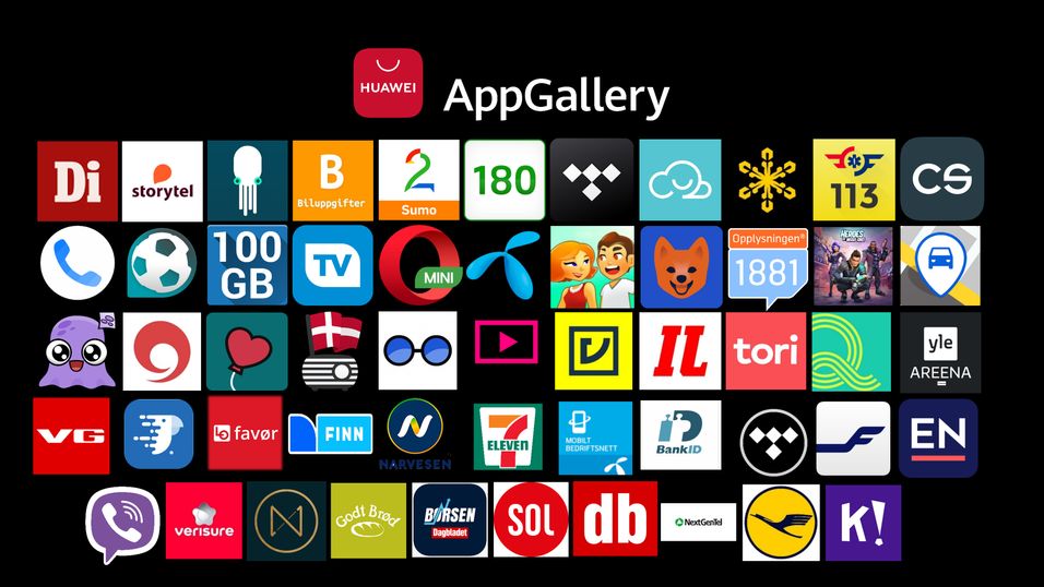 Kommer seg raskt: Mange apper i det nordiske markedet er allerede på plass i Huaweis AppGallery og mange flere kommer. Huawei har identifisert 200 norske apper som trengs og jobber hardt for å få dem inn på plattformen.