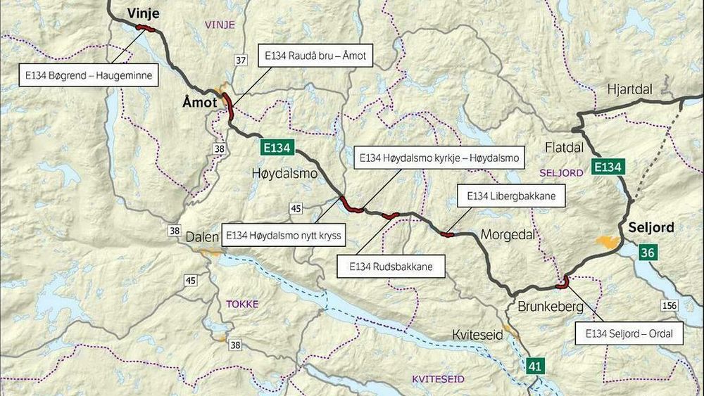 Ordførere i Telemark mener det er flere utbedringsprosjekter på E134 i regionen, som egner seg som støttetiltak under Korona-epidemien.