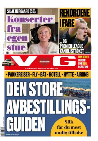 VGs forside tirsdag 31.03.2020.