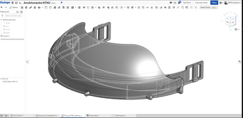 Slik ser bremmen på visiret ut i CAD-designprogrammet.