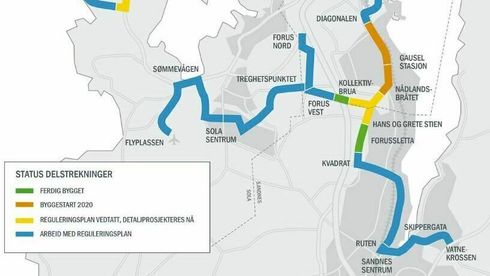 Rogaland skal bygge 1300 meter bussvei på Jæren - kontrakten lyses ut i mai