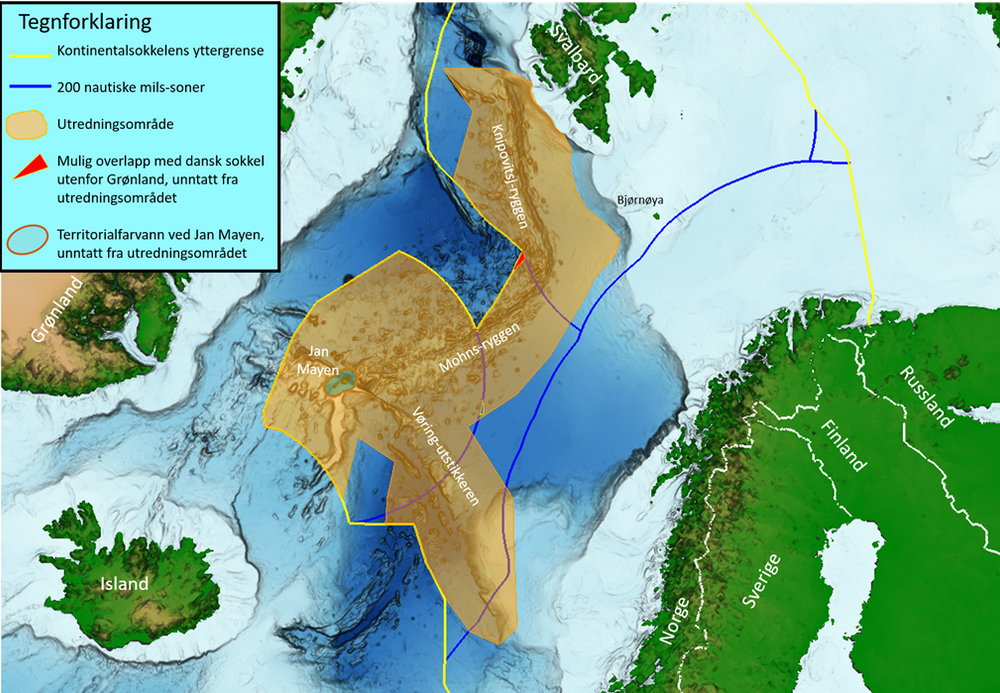 Regjeringen starter nå prosessen med å åpne for mineralvirksomhet på norsk sokkel. Åpningsprosessen omfatter områder mellom Jan Mayen og Svalbard og sørøst for Jan Mayen.