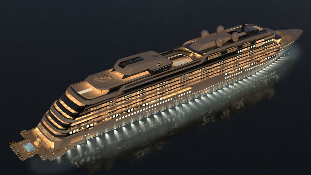 M/Y Njord blir 290 meter langt og hjem for filantroper fordelt på 118 leiligheter. Yachten skal leveres i 2024.