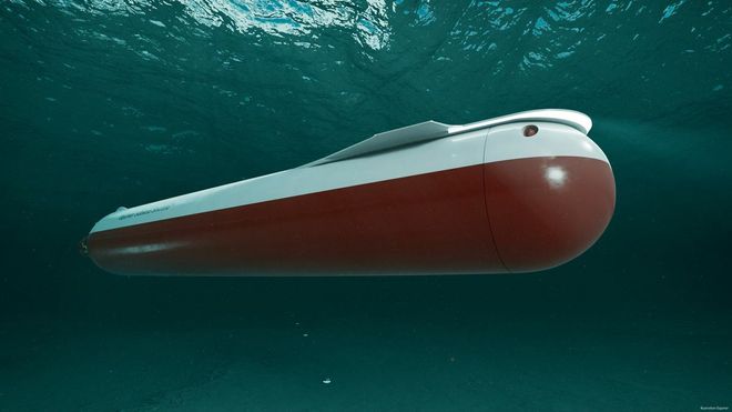 Verdens første: Ubåtdronen driftes på batterier. Oppgaven er å frakte CO2