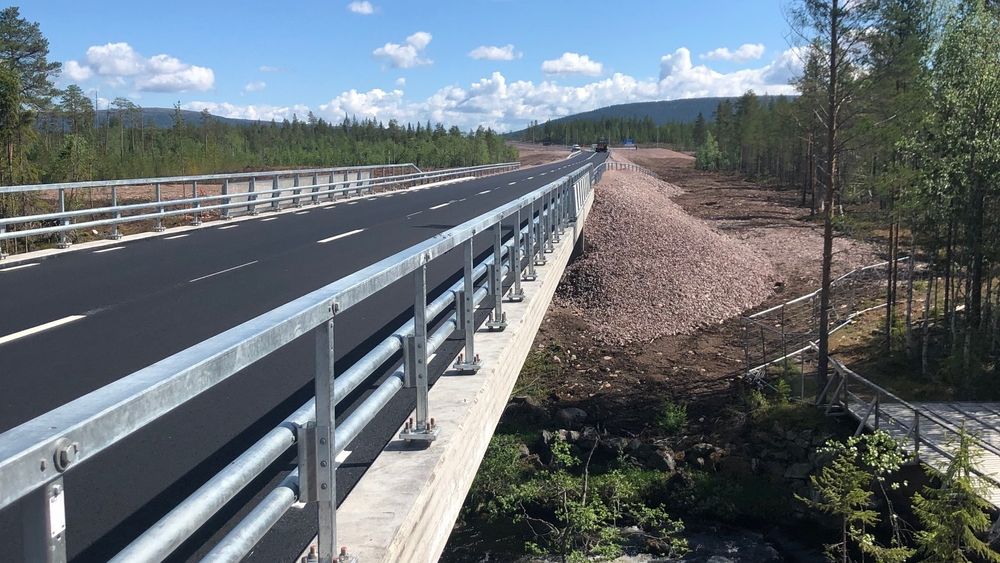Flyplassveien i Sälen i Sverige er bygget av Peab.