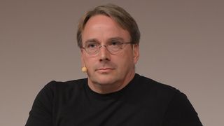 Linus Torvalds intervjues under LinuxCon Europe 2014 i Düsseldorf