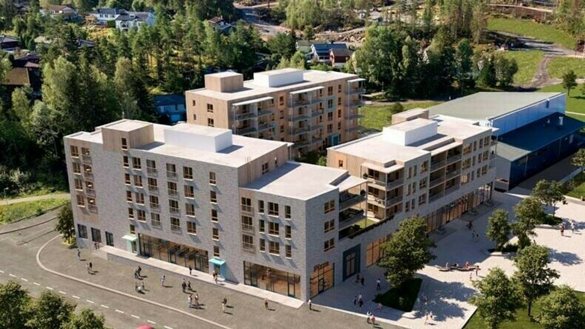 Byggingen av Marikollen torg i Fjerdingby skal gi så lite utslipp som mulig - men utslippsfri blir den ikke. Elektriske maskiner er ikke tilgjengelig.