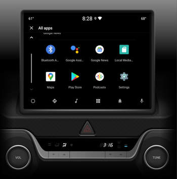 Emulator av Android Automotive OS.