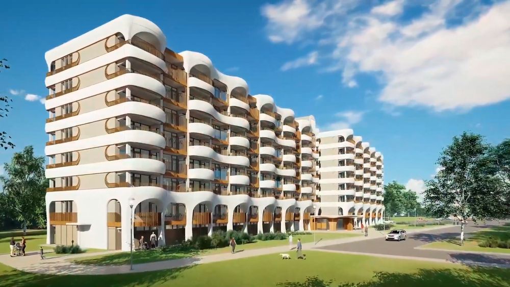 De to gamle blokkene i Den Helder i Nederland blir unike når oppgraderingen er ferdig og 1200 prefabrikkerte elementer med 160 forskjellige former og størrelser er montert.