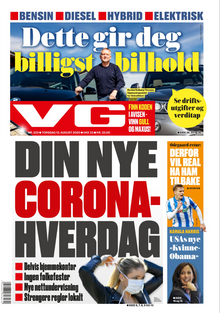 Slik så hele torsdagens VG-forside ut.