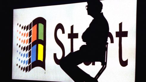 Bill Gates under Windows 95-lanseringen den 24. august 1995.