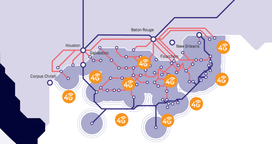 Illustrasjon av det fiberkabelsystemet i Mexicogolfen. Tampnet tar nå over eierskapet til systemet fra olje- og gass-selskapet BP.