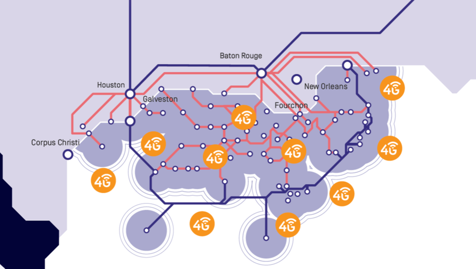 Illustrasjon av fiberkabelsystemet i Mexicogolfen. Tampnet tar nå over eierskapet til systemet fra olje- og gass-selskapet BP.