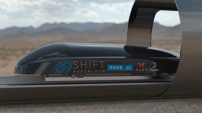 Illustrasjon av hyperloop-pod.