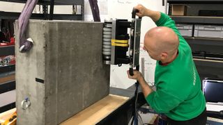 Elop betong betongskanner ulatralyd inspeksjon 3D sprekker hulrom risiko vedlikehold Semcon Cognite