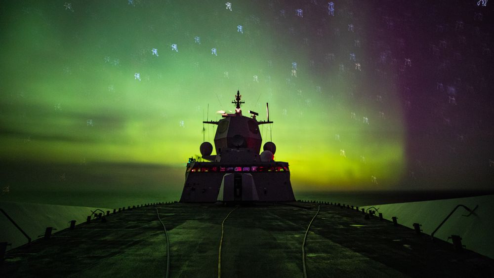 Et av de siste bildene av KNM Helge Ingstad før kollisjonen – fra øvelsen Trident Juncture 7. november 2018.