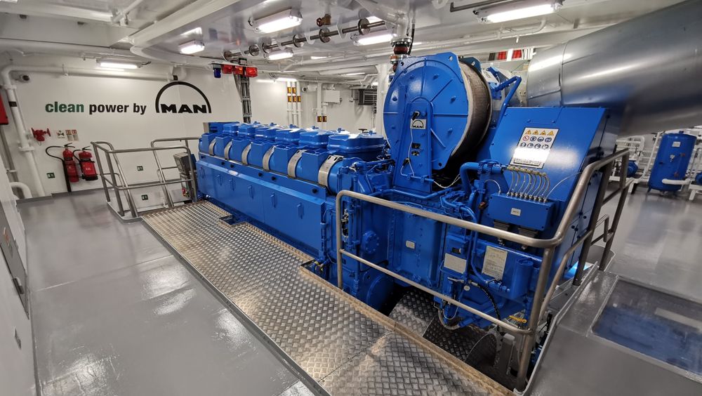 Hovedmotoren til tråleren Ove Lundberg er levert av MAN Energy Solutions og har en effekt på 3600 kW med 1500 kW boost-mulighet.
