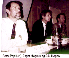 Peter Pay, Birger Magnus og Erik Hagen i forbindelsen med fusjonen mellom Schibsted Nett og Telenor Online.