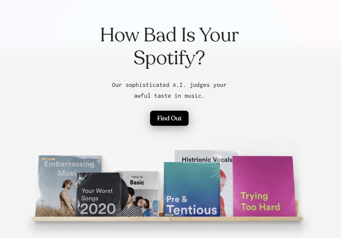 Introsiden til AI-en «How Bad Is Your Spotify?».