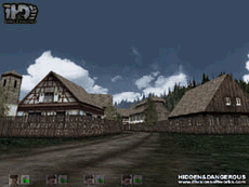 Landsbyscene fra spillet Hidden and Dangerous