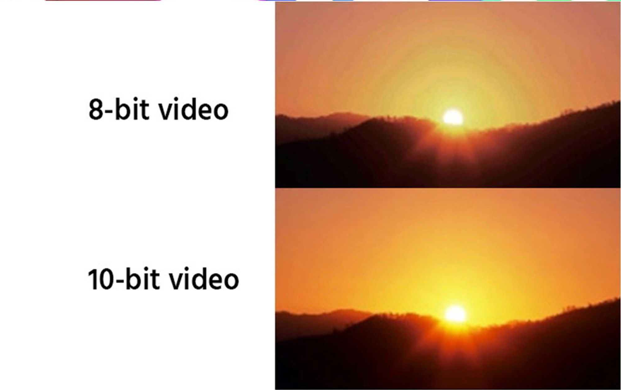 Видео различия. 8 Бит vs 10 бит. 8 И 10 бит разница. Глубина цвета 10 бит. 8 Бит цвет и 10 бит.