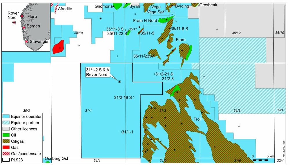 Equinor har gjort årets første oljefunn i Røver Nord-brønnen i Nordsjøen.