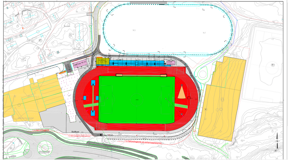 Situasjonsplanen for Atlanten stadion.