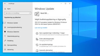Valgfri kvalitetsoppdatering til Windows 10, tilbudt gjennom Windows Update.