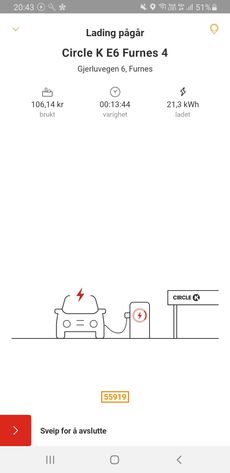 Se her – det er faktisk mulig å fortelle kunden hvor mye du har ladet for. Circle K hadde svaret. Riktignok bare i appen. Pris ved pumpa? Det er fossilt, det.