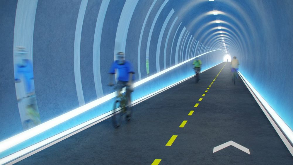 Danske forskere mener det de kaller for super-sykkelveier er så samfunnsøkonomiske at de bør få en større andel av kronene som brukes på infrastruktur. Her illustrert ved den planlagte tunnelen på sykkelstamveien i Stavanger.