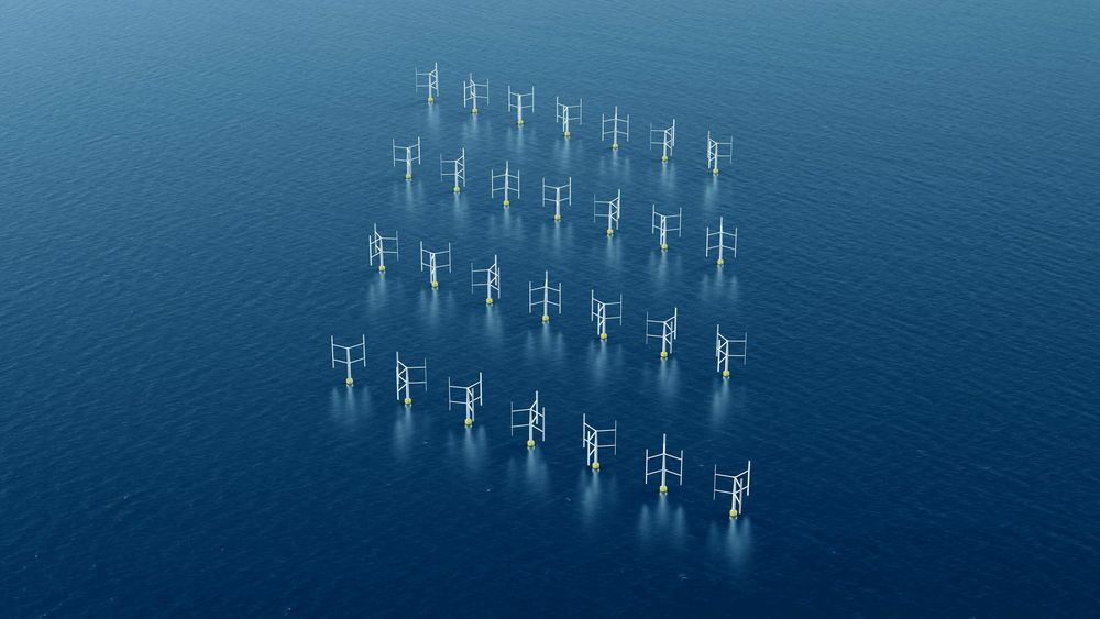 Offshore vindpark med vertikale vindturbiner. Foto: Oxford Brookes University