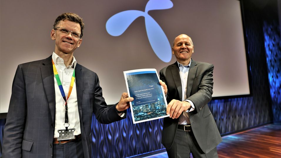 Telenor Norge-sjef Petter-Børre Furberg og konsernsjef Sigve Brekke øker investeringene i fast- og mobilnett i år. Her fotografert i en annen anledning.