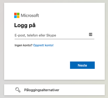 Skjermbilde av den falske microsoft-konto-påloggingssiden.