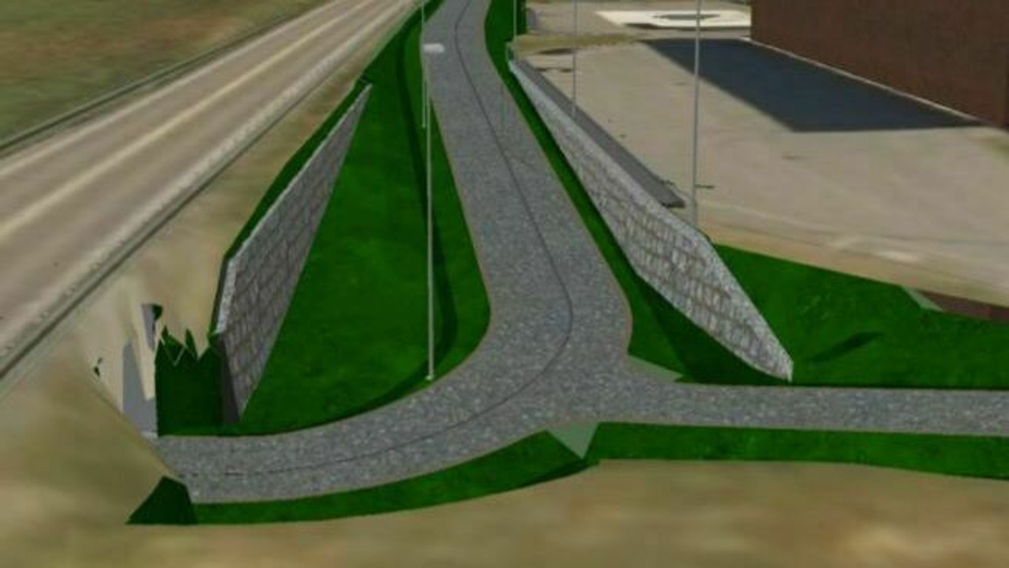 Modell av den nye sykkelveien ved Larvik. 