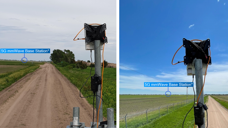 Her et bilde Nokia, UScellular og Qualcomm har sendt ut fra testene av 5G-bredbånd i millimeterbåndet på landsbygda i Nebraska. 