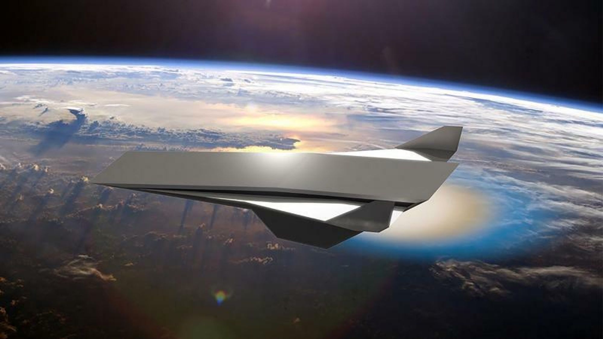 Det er ingen konkrete planer om å produsere et fly med en detonasjonsmotor, men universitetet der motoren blir undersøkt, står bak denne visualiseringen av hvordan den kan se ut.