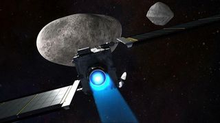 Romskipet ved asteroiden.