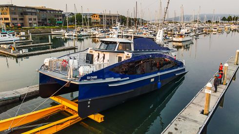 Hexagon har levert hydrogen&shy;tankene til en av verdens første passasjer&shy;båter med hydrogen – nå er den sjøsatt